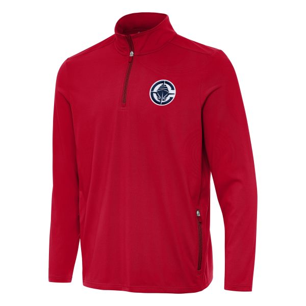 Antigua LA Clippers Dashing Red Perilous Quarter Zip Sweatshirt Sports fans