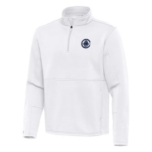 Antigua Refined LA Clippers White Twist Quarter Zip Pullover Top Unbeatable style! Get this stylish jersey now.