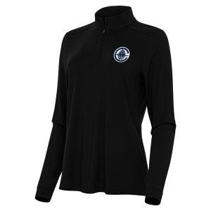 Antigua LA Clippers Women's Black Intent Quarter Zip Top - notch Top Celebrate your team! Order this commemorative jersey.