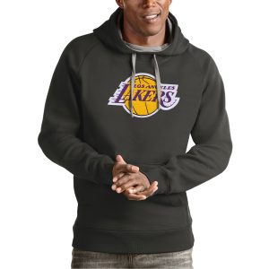 Antigua Los Angeles Alluring Lakers Charcoal Team Logo Victory Pullover Hoodie Show your dedication! Own this special jersey for your team.