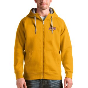 Antigua Los Angeles Lakers Gold Logo Splendid Victory Full Zip Hoodie Team spirit! Show it off with this awesome jersey.