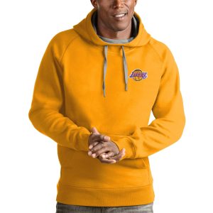 Antigua Los Angeles Lakers Gold Victory Pullover Hoodie Terrific Sports enthusiasts