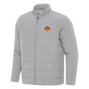 Antigua Los Angeles Lakers Gray Swelter Full Zip Distinguished Puffer Jacket Authentic look! Wear this genuine jersey.
