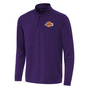 Antigua Los Angeles Lakers Heather Purple Bright Quarter Zip Top Exquisite Be the first! Order this trendy jersey ahead of the crowd.