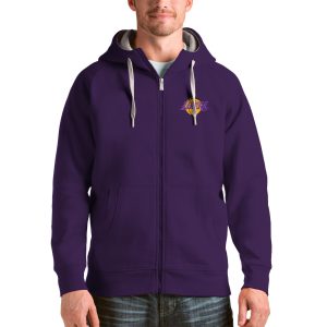 Antigua Los Angeles Lakers Purple Gorgeous Logo Victory Full Zip Hoodie Be the first! Order this trendy jersey ahead of the crowd.