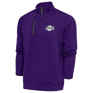 Antigua Los Terrific Angeles Lakers Purple Metallic Logo Generation Quarter Zip Top Be the first! Order this trendy jersey ahead of the crowd.