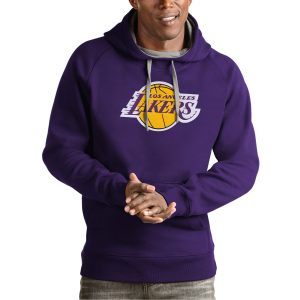 Antigua Los Angeles Lakers Outstanding Purple Team Logo Victory Pullover Hoodie Hurry! Exclusive offer. Get your hands on this outstanding jersey right away.