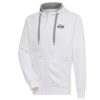 Antigua Los Angeles Lakers White Metallic Logo Victory Raglan Full Unique Zip Hoodie Customizable! Personalize this great jersey.