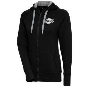 Antigua Los Angeles Lakers Women's Black Brushed Metallic Victory Captivating Full Zip Hoodie Limited edition! Don't miss your chance to own this unique jersey.