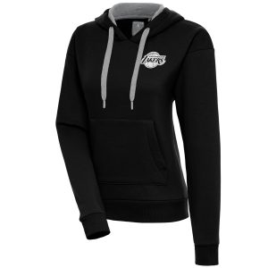 Antigua Los Angeles Lakers Women's Premium - grade Black Brushed Metallic Victory Pullover Hoodie Gift idea! Surprise a sports fan with this amazing jersey.