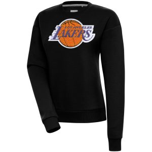 Antigua Los Angeles Lakers Women's Black Impressive Victory Crewneck Pullover Sweatshirt Customizable! Personalize this great jersey.