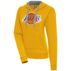 Antigua Los Angeles Lakers Women's Gold Distinguished Victory Pullover Hoodie Best - selling! Order this popular jersey before it's out of stock.