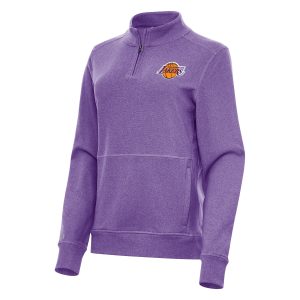 Antigua Los Angeles Premium - grade Lakers Women's Heather Purple Crush Quarter Zip Fleece Sweatshirt High - demand item! Order this sought - after jersey immediately.