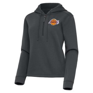 Antigua Los Angeles Lakers Splendid Women's Pewter Contemporary Quarter Zip Hoodie Authentic look! Wear this genuine jersey.