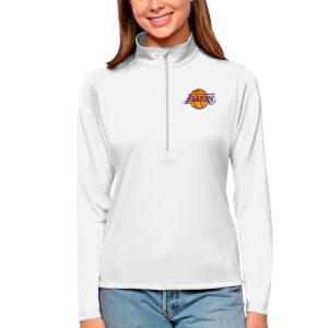 Antigua Los Angeles Lakers Top - notch Women's White Tribute Half Zip Top Act fast! Only a handful left. Secure this amazing jersey now.