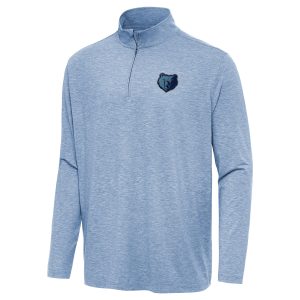 Antigua Memphis Grizzlies Heather Premium - grade Aqua Hunk Quarter Zip Top Gift idea! Surprise a sports fan with this amazing jersey.