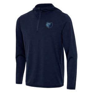 Antigua Memphis Grizzlies Premium Heather Navy Tidy Quarter Zip Hoodie Sports fans