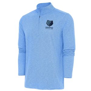 Antigua Memphis Grizzlies Captivating Heather Powder Blue Hunk Quarter Zip Pullover Top Experience luxury! Order this high - end jersey.
