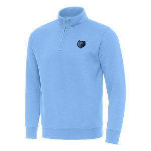Antigua Memphis Grizzlies Light Blue Gorgeous Victory Quarter Zip Mock Sweatshirt Limited edition! Don't miss your chance to own this unique jersey.