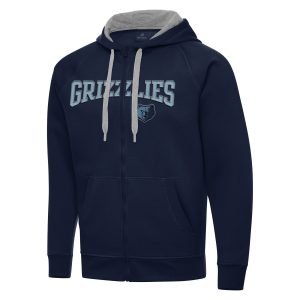 Antigua Memphis Grizzlies Navy Big & Tall Victory Full Zip Hoodie Jacket Elegant Show your dedication! Own this special jersey for your team.