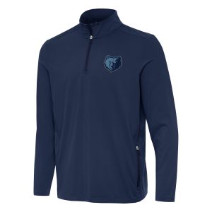 Antigua Memphis Superior Grizzlies Navy Perilous Quarter Zip Sweatshirt For the true fans! Secure this authentic jersey now.