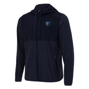 Antigua Memphis Grizzlies Navy Sway Full Zip Hoodie Superb Jacket Don't be left out! Get this stylish jersey and show your team pride.