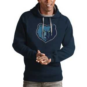 Antigua Memphis Grizzlies Navy Team Logo Victory Pullover Superb Hoodie Experience luxury! Order this high - end jersey.