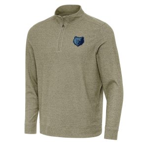 Antigua Memphis Grizzlies Olive Subtle Superior Quarter Zip Sweatshirt Customizable! Personalize this great jersey.