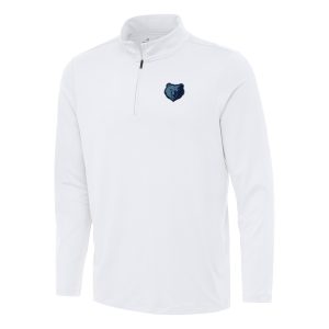 Antigua Memphis Striking Grizzlies White Reprocess Quarter Zip Top Sports enthusiasts