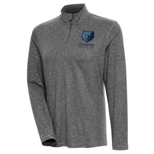 Antigua Memphis Grizzlies Classy Women's Heather Black Confront Quarter Zip Pullover Top Exclusive design! Own a jersey like no other.