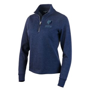 Antigua Memphis Grizzlies Women's Heather Refined Navy Action Quarter Zip Pullover Sweatshirt Stand out from the crowd! Wear this eye - catching jersey.