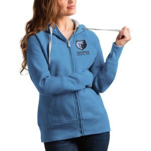 Antigua Memphis Grizzlies Women's Unique Light Blue Victory Full Zip Hoodie For the true fans! Secure this authentic jersey now.