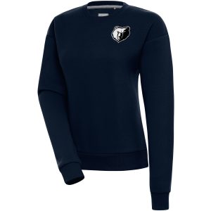 Antigua Memphis Grizzlies Women's Navy Delightful Brushed Metallic Victory Pullover Sweatshirt Show your dedication! Own this special jersey for your team.