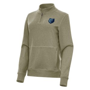 Antigua Memphis Grizzlies Women's Olive Crush Quarter Zip Fleece Sweatshirt Premium - grade Proven quality! Invest in this reliable jersey.