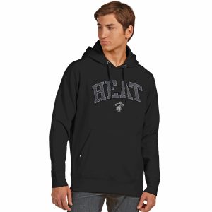 Antigua Miami Heat Black Signature Carbon Pullover Hoodie Marvelous Stand out from the crowd! Wear this eye - catching jersey.