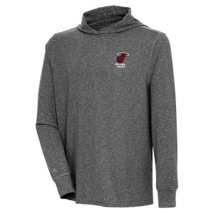 Antigua Miami Heat Heather Black Saga Long Sleeve Hoodie T Shirt Unique Fan favorite! Join thousands who love this premium jersey.