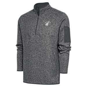 Antigua Miami Heat Heather Gray Metallic Logo Fortune Quarter Zip Alluring Jacket Exclusive design! Own a jersey like no other.
