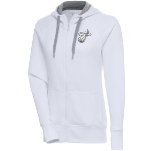 Antigua Miami Heat Women's White Brushed Metallic Victory Full Captivating Zip Hoodie Celebrate your team! Order this commemorative jersey.