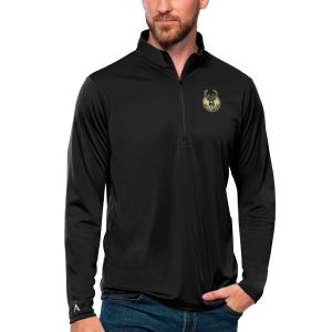 Antigua Milwaukee Bucks Black Captivating Tribute Quarter Zip Pullover Top Hurry! Exclusive offer. Get your hands on this outstanding jersey right away.