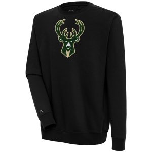 Antigua Milwaukee Bucks Black Victory Crewneck Pullover Sweatshirt Dashing Best - selling! Order this popular jersey before it's out of stock.