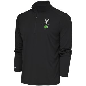 Antigua Milwaukee Bucks Charcoal Shamrock Tribute Quarter Zip Sophisticated Pullover Top Flash sale! Snag this great jersey at a discounted price.
