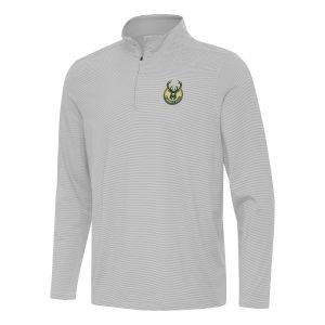Antigua Milwaukee Classy Bucks Gray Twine Quarter Zip Top Best - selling! Order this popular jersey before it's out of stock.