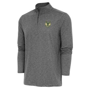 Antigua Milwaukee Bucks Heather Black Hunk Quarter Zip Captivating Pullover Top Designed for performance! Get this functional jersey.