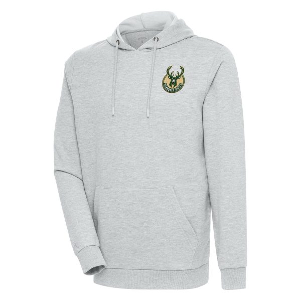 Antigua Milwaukee Bucks Heather Gray Prime Action Pullover Hoodie Stand out from the crowd! Wear this eye - catching jersey.