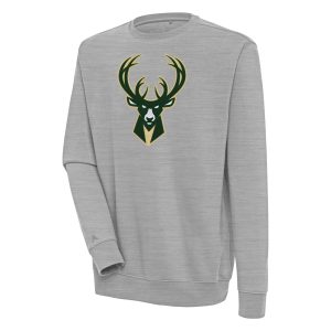 Antigua Milwaukee Bucks Heather Gray Victory Pullover Sweatshirt Exquisite Be the first! Order this trendy jersey ahead of the crowd.