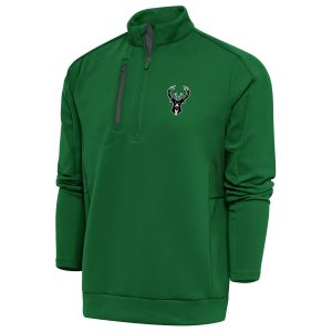 Antigua Milwaukee Bucks Hunter Green Metallic Logo Generation Quarter Zip Top Elegant Trending now! Grab this hot jersey while you can.