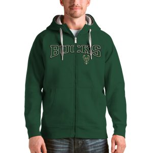 Antigua Milwaukee Outstanding Bucks Hunter Green Team Victory Full Zip Hoodie Last chance! Grab this awesome jersey before it's gone for good.