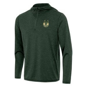 Antigua Milwaukee Bucks Exceptional Hunter Green Tidy Quarter Zip Hoodie Limited stock! Be quick and grab this must - have jersey to support your team.