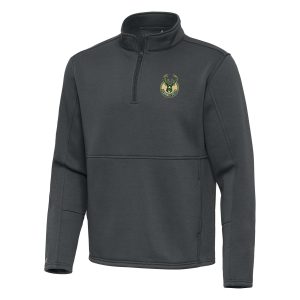Antigua Milwaukee Bucks Pewter Twist Quarter Zip Terrific Pullover Top Show your dedication! Own this special jersey for your team.