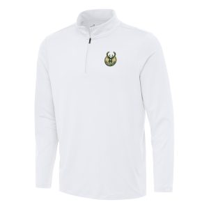 Antigua Premium Milwaukee Bucks White Reprocess Quarter Zip Top For a short time only! Don't miss out on this fantastic jersey.